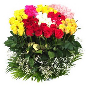  Zonguldak çiçek mağazası , çiçekçi adresleri  51 adet renkli güllerden aranjman tanzimi