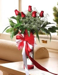 Camda 5 kırmızı gül tanzimi  Zonguldak ucuz çiçek gönder 