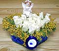 9 adet beyaz gül oyuncak  Zonguldak internetten çiçek siparişi 