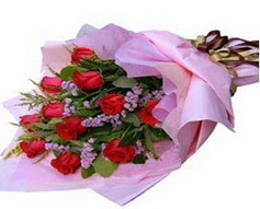 11 adet kirmizi güllerden görsel buket  Zonguldak çiçek gönderme sitemiz güvenlidir 